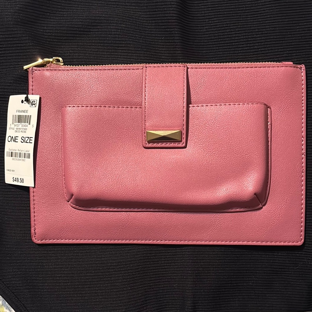 INC Pink Clutch with Gold Accents ZA